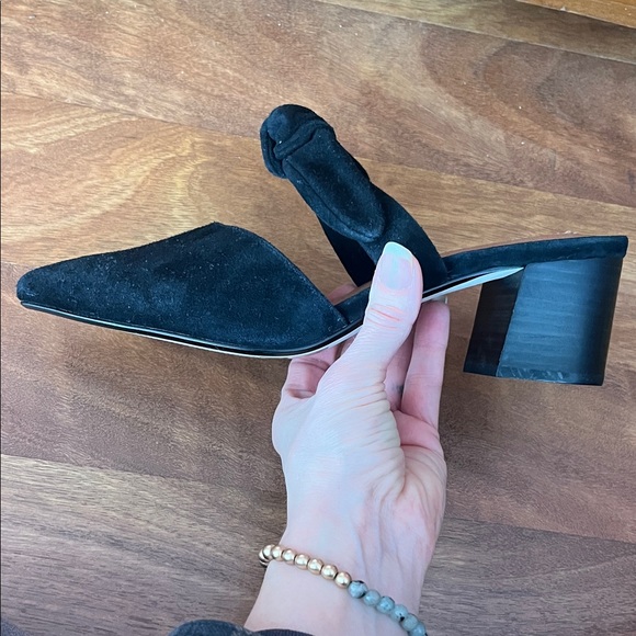 New Chelsea & Violet Black Suede Mules - Picture 4 of 13